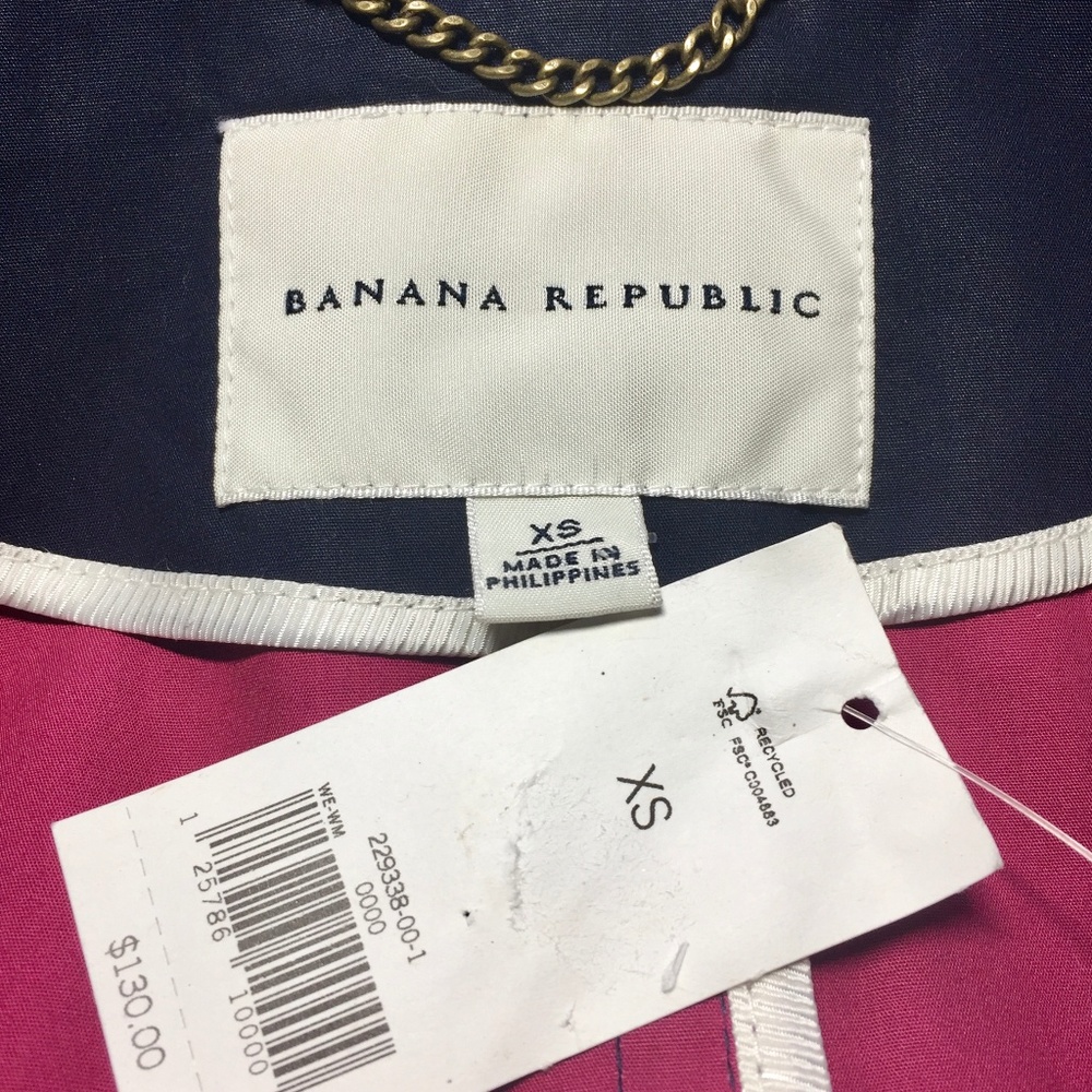BANANA REPUBLIC Factory Navy Button Trench Jacket - Picture 3 of 5